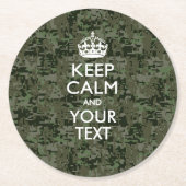 Personalisiert BEHALTEN CALM und digitale Camoufla Runder Pappuntersetzer (Vorderseite)