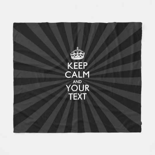 Personalisiert BEHALTEN CALM und Ihr Text auf Bers Fleecedecke (Vorderseite (Horizontal))