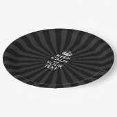 Personalisiert BEHALTEN CALM und Ihr Text auf Bers Pappteller (Schrägansicht)