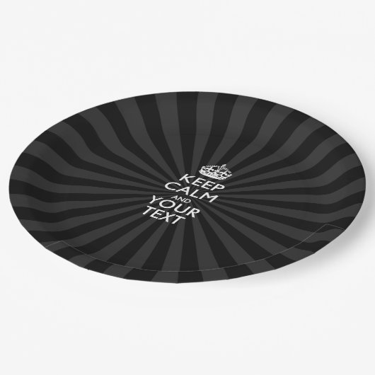Personalisiert BEHALTEN CALM und Ihr Text auf Bers Pappteller (Schrägansicht)