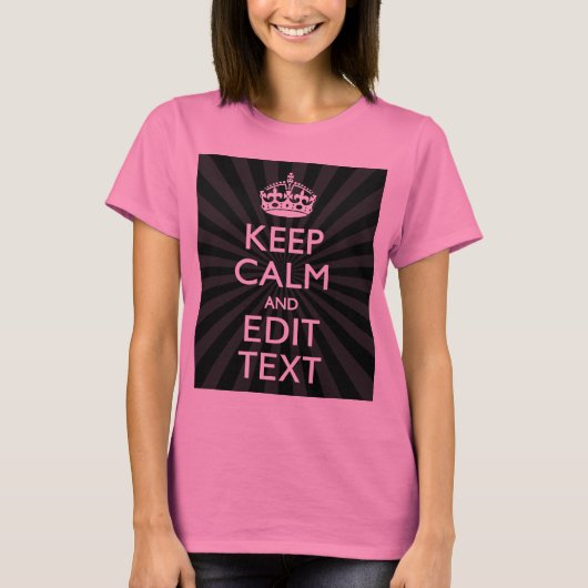 Personalisiert BEHALTEN CALM und Ihr Text auf Bers T-Shirt (Vorderseite)