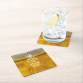 Personalisiert BEHALTEN CALM und Ihr Text auf Bier Rechteckiger Pappuntersetzer (Vor Ort)