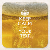 Personalisiert BEHALTEN CALM und Ihr Text auf Bier Rechteckiger Pappuntersetzer (Vorderseite)