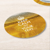 Personalisiert BEHALTEN CALM und Ihr Text auf Bier Runder Pappuntersetzer (Angewinkelt)