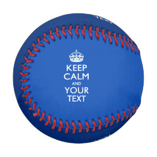 Personalisiert BEHALTEN CALM und Ihr Text auf blau Baseball