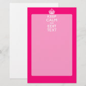 Personalisiert BEHALTEN CALM und Ihr Text auf Fuch Briefpapier (Vorne/Hinten)