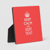 Personalisiert BEHALTEN CALM und Ihr Text auf Pink Fotoplatte (Vorderseite)