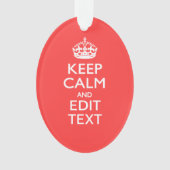 Personalisiert BEHALTEN CALM und Ihr Text auf Pink Ornament (Vorderseite)