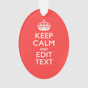 Personalisiert BEHALTEN CALM und Ihr Text auf Pink Ornament