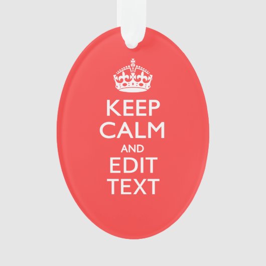 Personalisiert BEHALTEN CALM und Ihr Text auf Pink Ornament (Vorderseite)