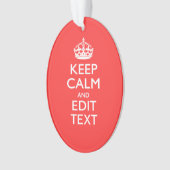 Personalisiert BEHALTEN CALM und Ihr Text auf Pink Ornament (Vorderseite)