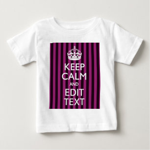 Personalisiert BEHALTEN CALM und Ihr Text auf Rosa Baby T-shirt