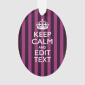 Personalisiert BEHALTEN CALM und Ihr Text auf Rosa Ornament (Vorderseite)