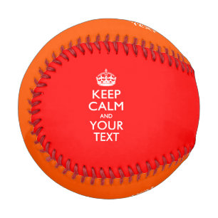 Personalisiert BEHALTEN CALM und Ihr Text auf rot Baseball