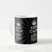 Personalisiert BEHALTEN CALM und Ihr Text auf Sunb Kaffeetasse (Vorderseite Links)