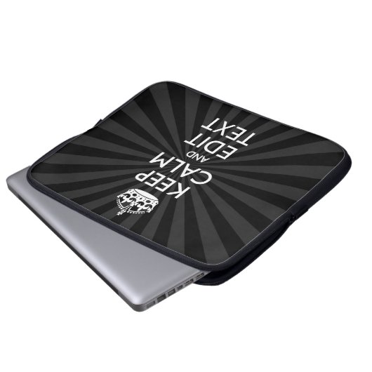 Personalisiert BEHALTEN CALM und Ihr Text auf Sunb Laptopschutzhülle (Vorne Knopf)