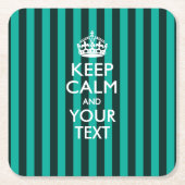 Personalisiert BEHALTEN CALM UND Ihr Text für Türk Rechteckiger Pappuntersetzer (Vorderseite)