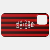 Personalisiert BEHALTEN CALM UND Ihr Text iPhone Hülle (Hinten horizontal)