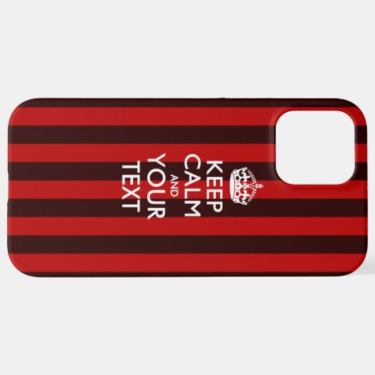 Personalisiert BEHALTEN CALM UND Ihr Text iPhone Hülle (Hinten horizontal)