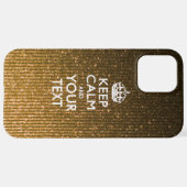 Personalisiert BEHALTEN CALM UND Ihr Text iPhone Hülle (Hinten horizontal)