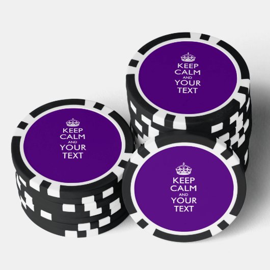 Personalisiert BEHALTEN CALM UND Ihr Text Pokerchips (Stapel)
