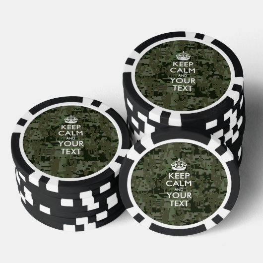 Personalisiert BEHALTEN CALM UND Ihr Text Pokerchips (Stapel)
