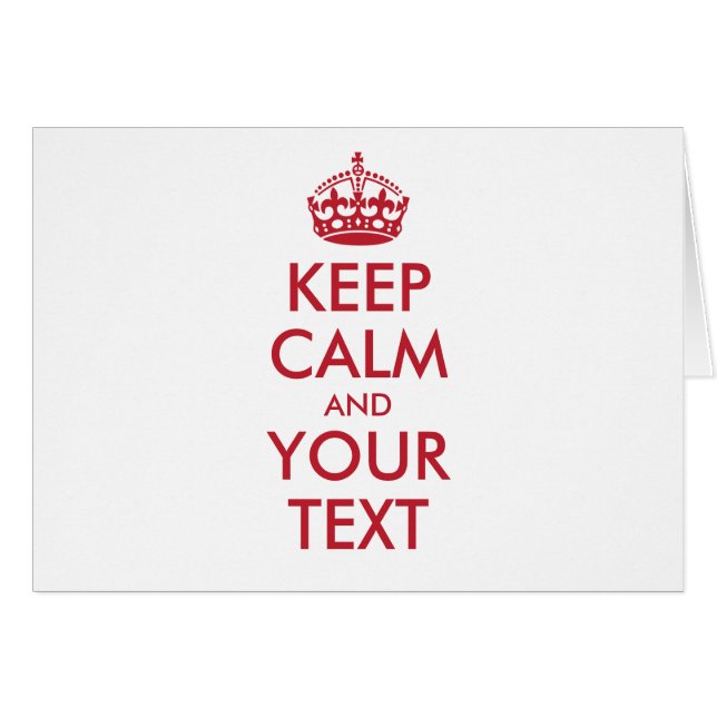 Personalisiert BEHALTEN CALM und IHRE TEXT-Rote Wö (Vorderseite (Horizontal))