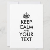 Personalisiert BEHALTEN CALM und IHRER TEXT (Vorderseite)