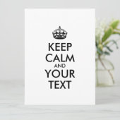 Personalisiert BEHALTEN CALM und IHRER TEXT (Stehend Vorderseite)
