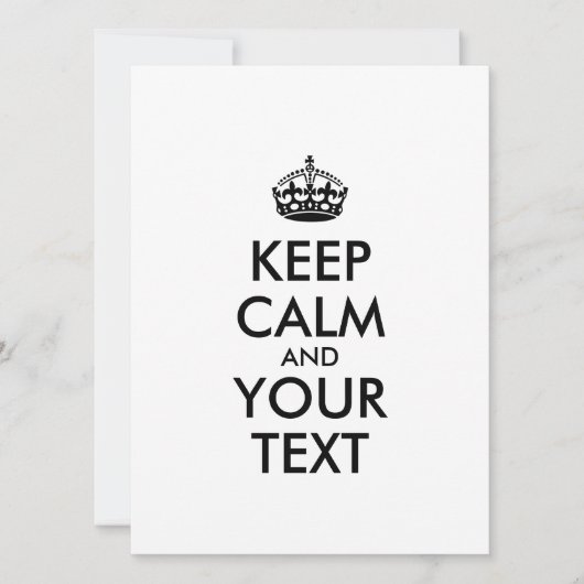 Personalisiert BEHALTEN CALM und IHRER TEXT (Vorderseite)