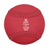 Personalisiert BEHALTEN CALM und IHRER TEXT Baseball (Rückseite)