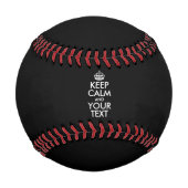 Personalisiert BEHALTEN CALM und IHRER TEXT Baseball (Rückseite)