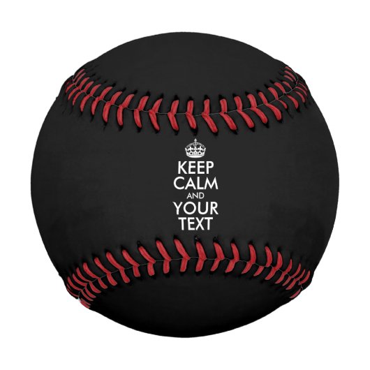 Personalisiert BEHALTEN CALM und IHRER TEXT Baseball (Vorderseite)