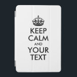 Personalisiert BEHALTEN CALM und IHRER TEXT iPad Mini Hülle<br><div class="desc">Personalisiert BEHALTEN CALM und IHRER TEXT - Schwarze Farbwörter und Farbe des weißen Hintergrunds,  vertikale</div>