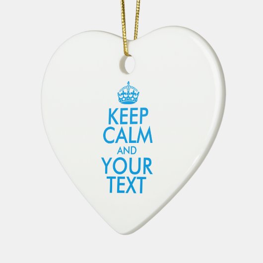 Personalisiert BEHALTEN CALM und IHRER TEXT Keramik Ornament (Links)