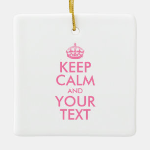 Personalisiert BEHALTEN CALM und IHRER TEXT Keramikornament
