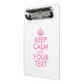 Personalisiert BEHALTEN CALM und IHRER TEXT Mini Klemmbrett (Gewinkelt2)