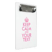 Personalisiert BEHALTEN CALM und IHRER TEXT Mini Klemmbrett (Schrägansicht)