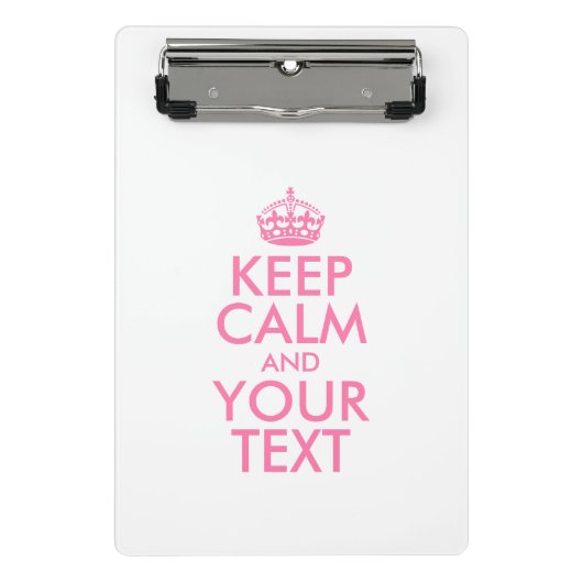Personalisiert BEHALTEN CALM und IHRER TEXT Mini Klemmbrett (Vorderseite)