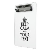 Personalisiert BEHALTEN CALM und IHRER TEXT Mini Klemmbrett (Gewinkelt2)