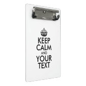 Personalisiert BEHALTEN CALM und IHRER TEXT Mini Klemmbrett (Schrägansicht)
