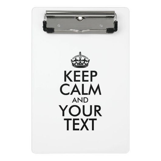 Personalisiert BEHALTEN CALM und IHRER TEXT Mini Klemmbrett (Vorderseite)