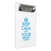 Personalisiert BEHALTEN CALM und IHRER TEXT Mini Klemmbrett (Schrägansicht)