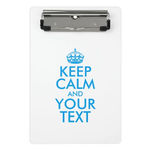 Personalisiert BEHALTEN CALM und IHRER TEXT Mini Klemmbrett (Vorderseite)