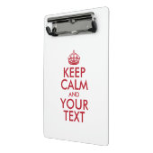 Personalisiert BEHALTEN CALM und IHRER TEXT Mini Klemmbrett (Gewinkelt2)