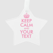 Personalisiert BEHALTEN CALM und IHRER TEXT Ornament (Rückseite)