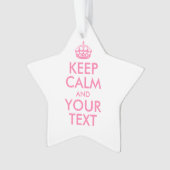 Personalisiert BEHALTEN CALM und IHRER TEXT Ornament (Vorderseite)
