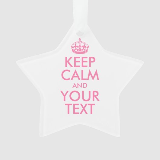 Personalisiert BEHALTEN CALM und IHRER TEXT Ornament (Vorderseite)