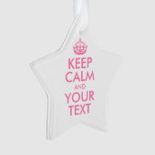 Personalisiert BEHALTEN CALM und IHRER TEXT Ornament (Vorderseite)