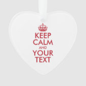 Personalisiert BEHALTEN CALM und IHRER TEXT Ornament (Vorderseite)